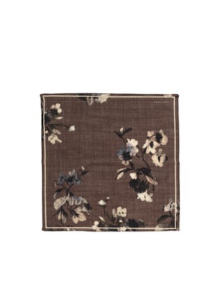 Main View - Click To Enlarge - BOGLIOLI - Floral print wool-silk pocket square