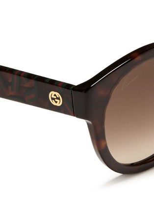 Detail View - Click To Enlarge - GUCCI - Confetti inlay temple tortoiseshell effect acetate sunglasses