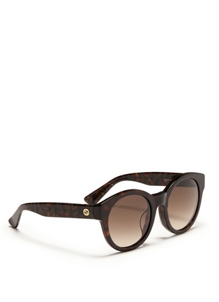 Figure View - Click To Enlarge - GUCCI - Confetti inlay temple tortoiseshell effect acetate sunglasses