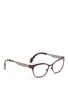 Figure View - Click To Enlarge - FENDI - Cat eye steel frame optical glasses