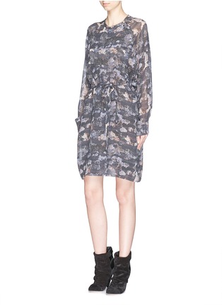 Front View - Click To Enlarge - ISABEL MARANT - 'Adele' graphite paisley print chiffon dress