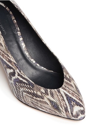 Detail View - Click To Enlarge - ISABEL MARANT - 'Peas' ikat print snakeskin effect leather pumps