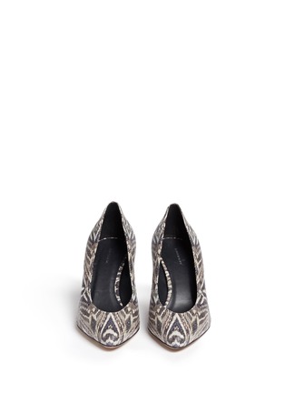 Figure View - Click To Enlarge - ISABEL MARANT - 'Peas' ikat print snakeskin effect leather pumps