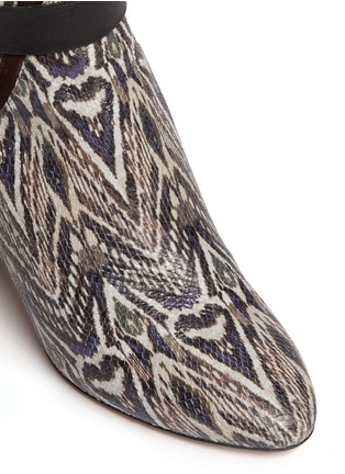 Detail View - Click To Enlarge - ISABEL MARANT - 'Raya' ikat print snakeskin effect leather ankle boots