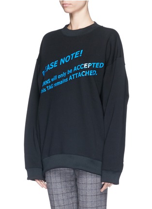 Front View - Click To Enlarge - ACNE STUDIOS - 'Beta' oversize cotton slogan sweatshirt