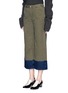 Front View - Click To Enlarge - RACHEL COMEY - 'Fracture' denim combo twill chinos