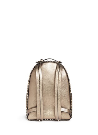 Back View - Click To Enlarge - VALENTINO GARAVANI - 'Rockstud' metallic leather backpack