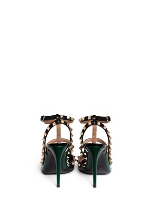 Back View - Click To Enlarge - VALENTINO GARAVANI - 'Rockstud' caged patent leather pumps