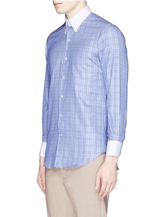 Front View - Click To Enlarge - TOMORROWLAND - Contrast collar houndstooth plaid shirt