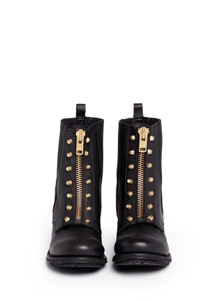 Figure View - Click To Enlarge - ASH - 'Rachel' stud front nappa leather zip boots
