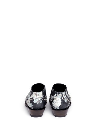 Back View - Click To Enlarge - ASH - 'Trinity' flower print croc effect leather booties