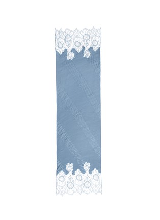 Main View - Click To Enlarge - VALENTINO GARAVANI - Lace trim plissé pleat silk scarf
