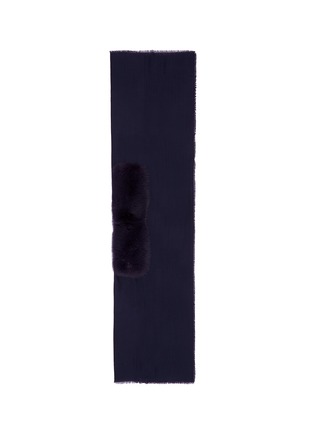 Main View - Click To Enlarge - VALENTINO GARAVANI - Fox fur panel cashmere scarf