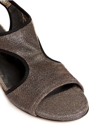 Detail View - Click To Enlarge - STUART WEITZMAN - 'Giver' metallic wedge sandals