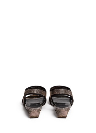 Back View - Click To Enlarge - STUART WEITZMAN - 'Giver' metallic wedge sandals