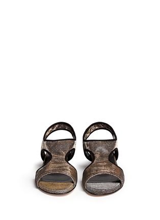 Figure View - Click To Enlarge - STUART WEITZMAN - 'Giver' metallic wedge sandals