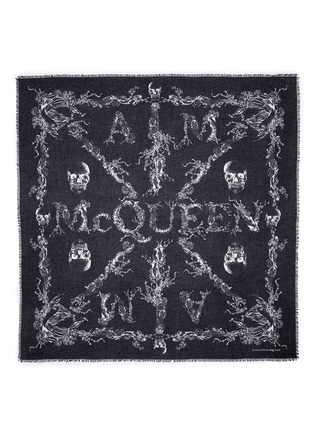 Main View - Click To Enlarge - ALEXANDER MCQUEEN - Initial skull modal-silk scarf