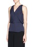 Front View - Click To Enlarge - THEORY - 'Alizay' silk georgette wrap top