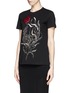 Front View - Click To Enlarge - ALEXANDER MCQUEEN - Embellished floral T-shirt