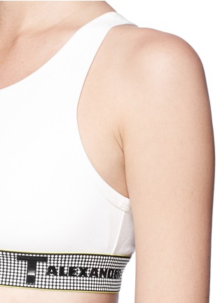 Detail View - Click To Enlarge - T BY ALEXANDER WANG - Rubber flock band racerback crop top
