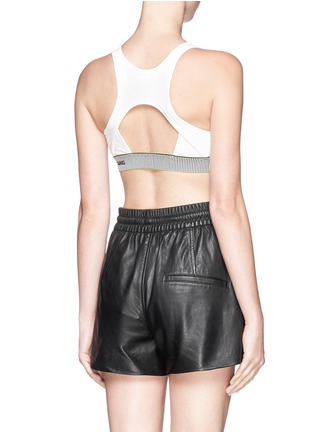 Back View - Click To Enlarge - T BY ALEXANDER WANG - Rubber flock band racerback crop top