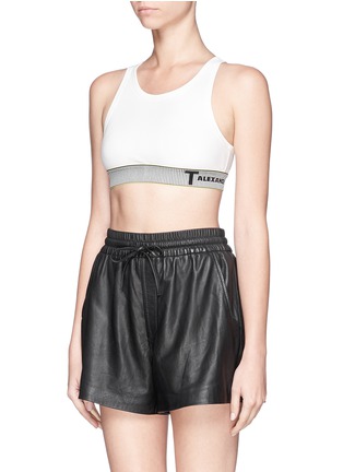 Front View - Click To Enlarge - T BY ALEXANDER WANG - Rubber flock band racerback crop top