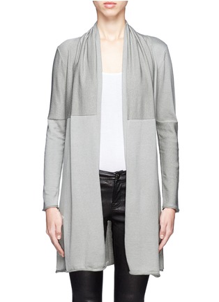 Main View - Click To Enlarge - ARMANI COLLEZIONI - Tonal panelled long-sleeve cardigan