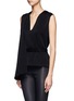 Front View - Click To Enlarge - MAJE - Dosi draped front sleeveless top
