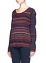 Front View - Click To Enlarge - MAISON SCOTCH - Contrast-knit sweater