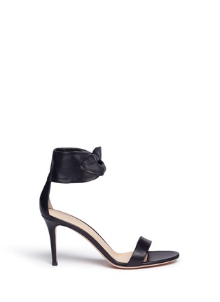 Main View - Click To Enlarge - GIANVITO ROSSI - Ankle bow tie leather sandals