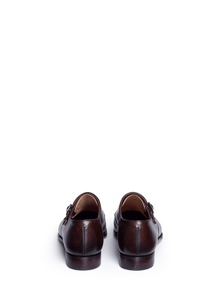 Back View - Click To Enlarge - GEORGE CLEVERLEY - 'Theo' brogue leather double monk strap shoes