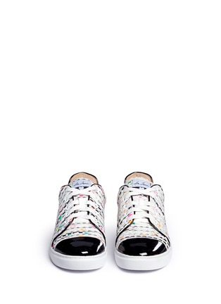 Front View - Click To Enlarge - ISA TAPIA - 'Caelan' heart patch tweed sneakers