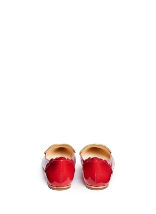 Back View - Click To Enlarge - ISA TAPIA - 'Clement2' heart embroidered leather skimmer flats