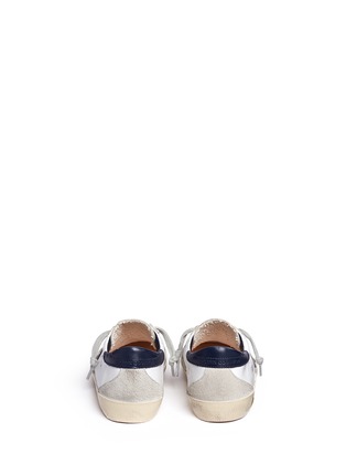 Back View - Click To Enlarge - GOLDEN GOOSE - 'Superstar' distressed leather kids sneakers