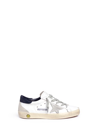 Main View - Click To Enlarge - GOLDEN GOOSE - 'Superstar' distressed leather kids sneakers