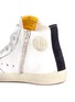 Detail View - Click To Enlarge - GOLDEN GOOSE - 'Francy' asymmetric star print leather kids sneakers