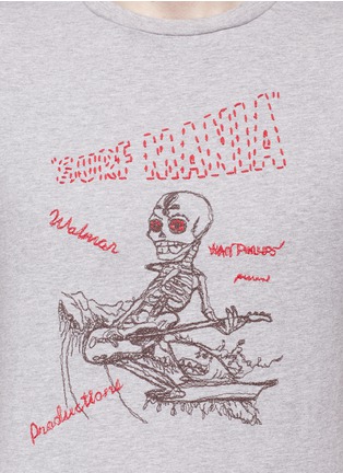 Detail View - Click To Enlarge - 73387 - 'Surf Mania' skeleton embroidered cotton T-shirt