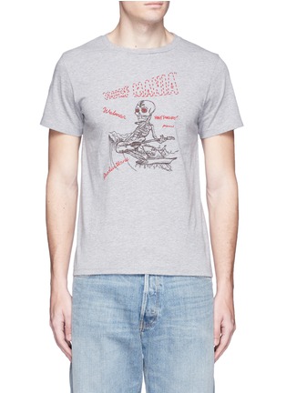 Main View - Click To Enlarge - 73387 - 'Surf Mania' skeleton embroidered cotton T-shirt