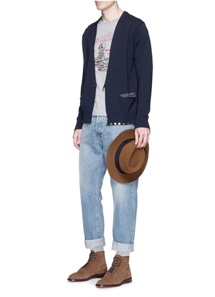 Figure View - Click To Enlarge - 73387 - 'Surf Mania' skeleton embroidered cotton T-shirt