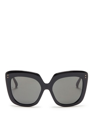 Main View - Click To Enlarge - LINDA FARROW - Acetate chunky square sunglasses