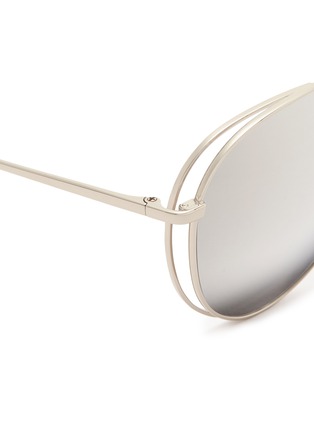 Detail View - Click To Enlarge - LINDA FARROW - Open wire titanium aviator sunglasses