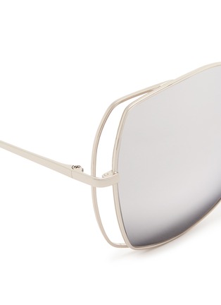 Detail View - Click To Enlarge - LINDA FARROW - Open wire rim square sunglasses