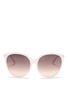 Main View - Click To Enlarge - LINDA FARROW - Oversized acetate round cat eye sunglasses