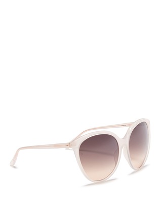 Figure View - Click To Enlarge - LINDA FARROW - Oversized acetate round cat eye sunglasses