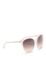 Figure View - Click To Enlarge - LINDA FARROW - Oversized acetate round cat eye sunglasses