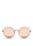 Main View - Click To Enlarge - LINDA FARROW - Metal bridge acetate mirror sunglasses