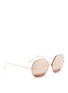 Figure View - Click To Enlarge - LINDA FARROW - Metal octagonal mirror sunglasses
