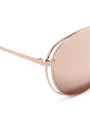Detail View - Click To Enlarge - LINDA FARROW - Open wire aviator sunglasses