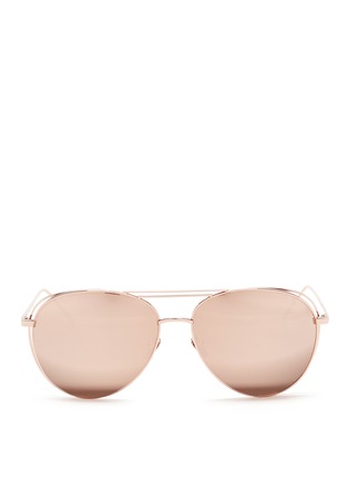 Main View - Click To Enlarge - LINDA FARROW - Open wire aviator sunglasses