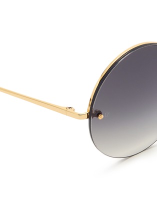 Detail View - Click To Enlarge - LINDA FARROW - Top rim metal round sunglasses